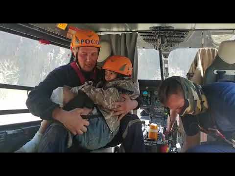 Появилось видео спасения девочки в Чарынском коньоне