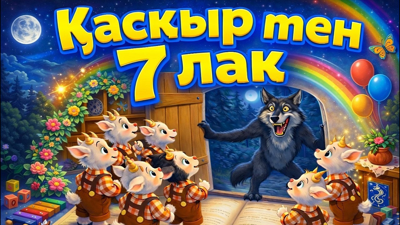 Балаларға ертегі | Қасқыр мен жеті лақ | Қазақша үйрену дамыту 2–3 жас
