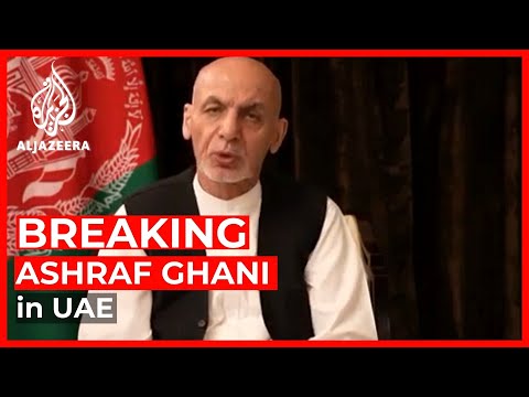 Afghan President Ashraf Ghani speaks from UAE