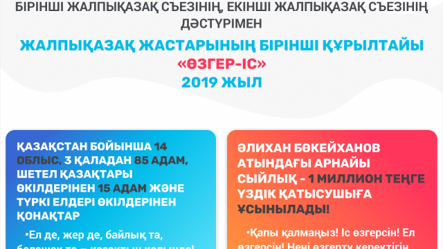 «Өзгер-Іс» жалпықазақ жастарының бірінші құрылтайы өтеді