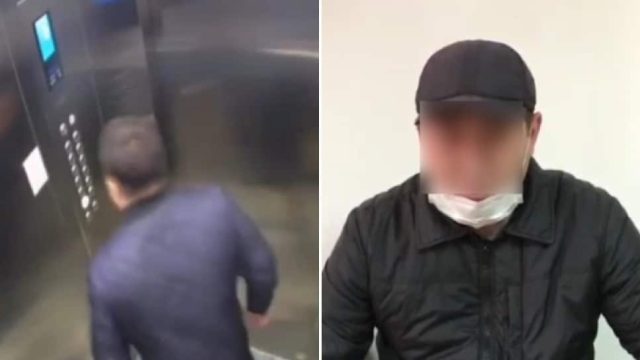 Алматы полицейлері лифт түймесіне түкірген адамды жауапқа тартты