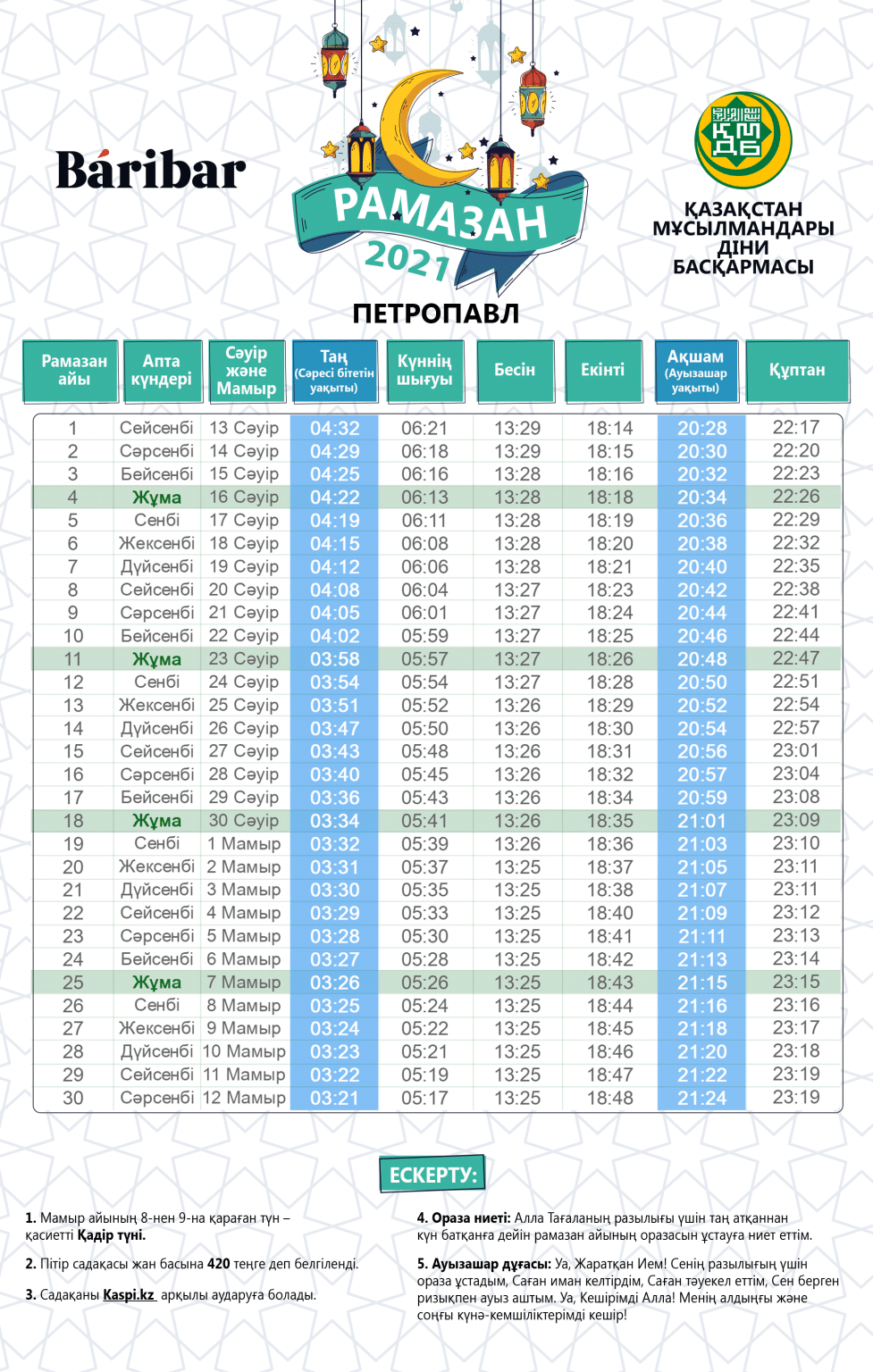 Ораза. Расписание ораза. Ораза 2021. Рамазан 2021.