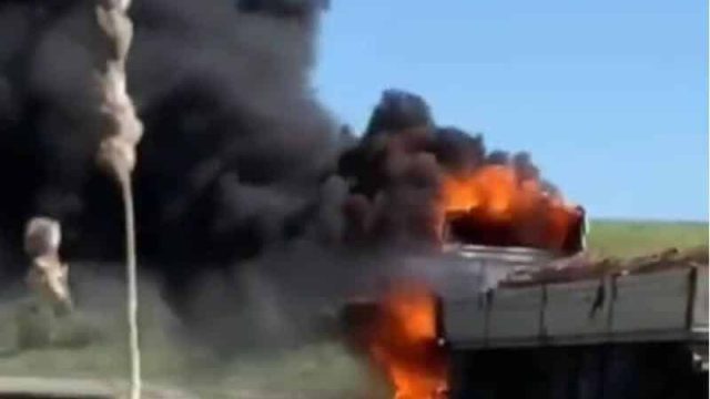 Шығыс Қазақстан облысында жүк көлігі өртенді