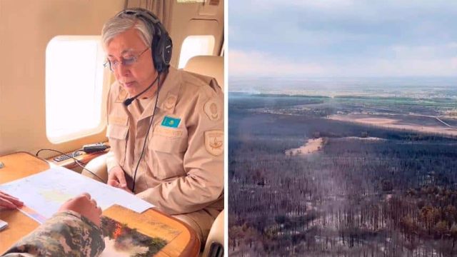 Президент Әулиекөл ауданын тікұшақпен аралап шықты