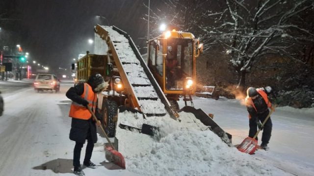 Алматыда бір түнде 3,8 мың текше метр қар шығарылды