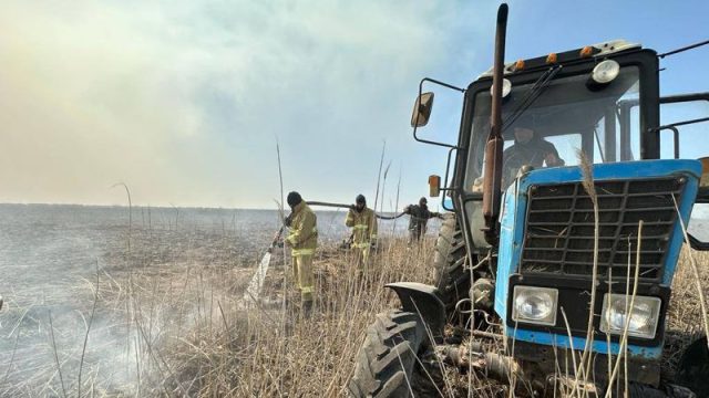 Атырауда қамыс өрті сөндірілді