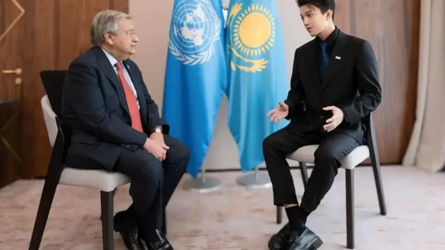 БҰҰ бас хатшысы Димаш Құдайбергенмен кездесті