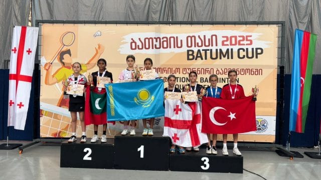 Қазақстан жас бадминтоншылары Batumi Cup 2025 турнирінде толық медаль жиынтығын иеленді