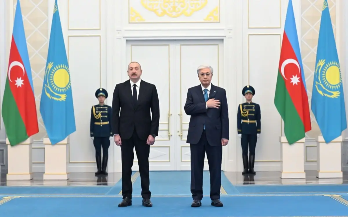 Тоқаев Әзербайжан президентін Ақордада қарсы алды